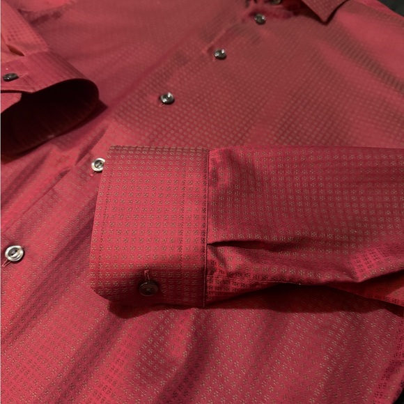 Eton Men's Burgundy Casual Button Down Shirt - Picture 3 of 3